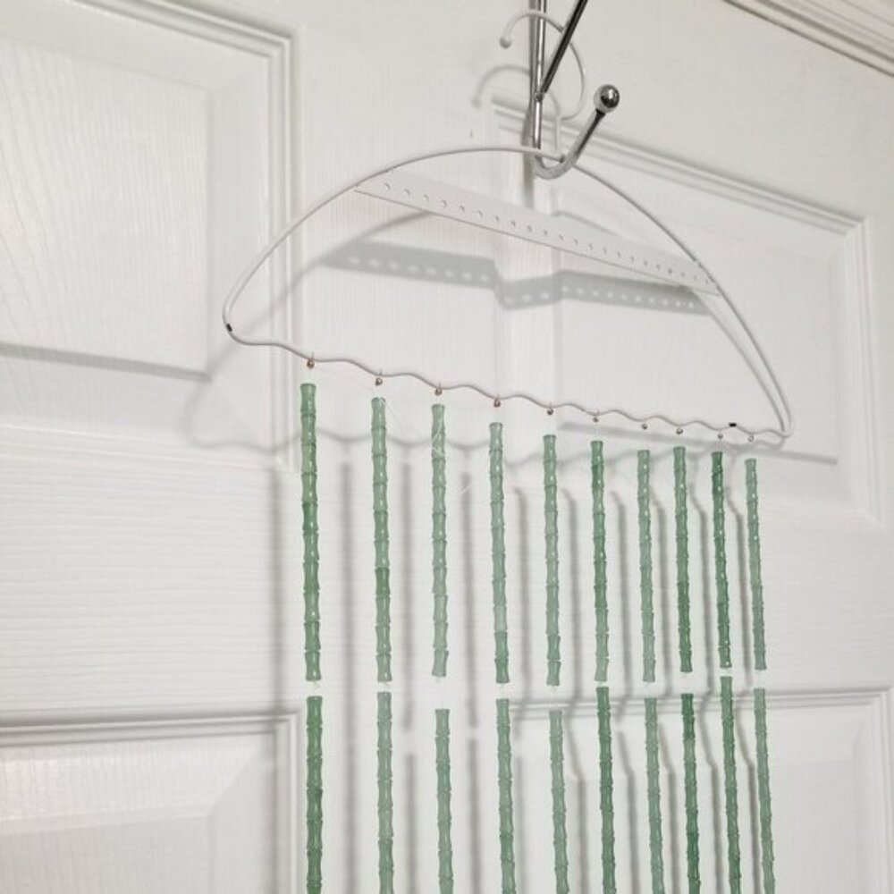My Finished Product: 1,000 Bead Green Glass Bamboo Beaded Curtain